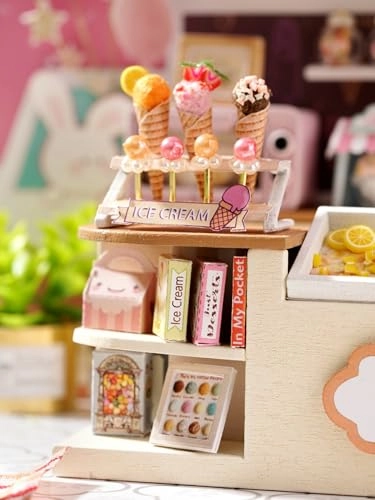 DIY Miniature Dollhouse Kit - Happiness Ice Cream Shop 1:24