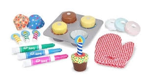 Bake & Decorate Cupcake Set - 3 dry-erase markers wipe-off cupcake tops (MD-4019)