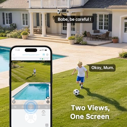 Dual Lens Solar Security Camera 2K