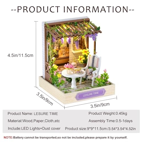 DIY Wooden Dollhouse Kit - Flower Pink World