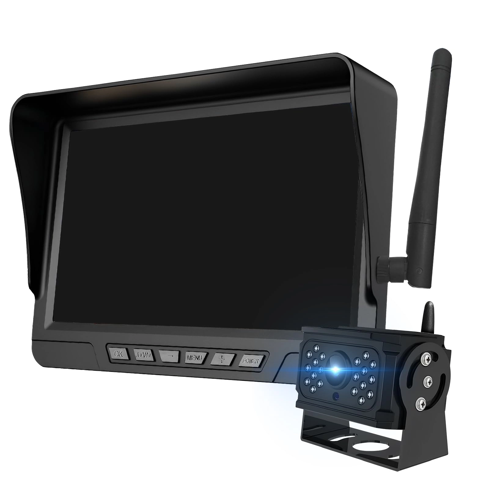 JAOGAUS AHD Monitor - 7 Inch HD + Wireless Reversing Camera - 1080P 170°