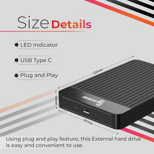 USB-C - 7200 RPM 1TB 2.5-inch HDD