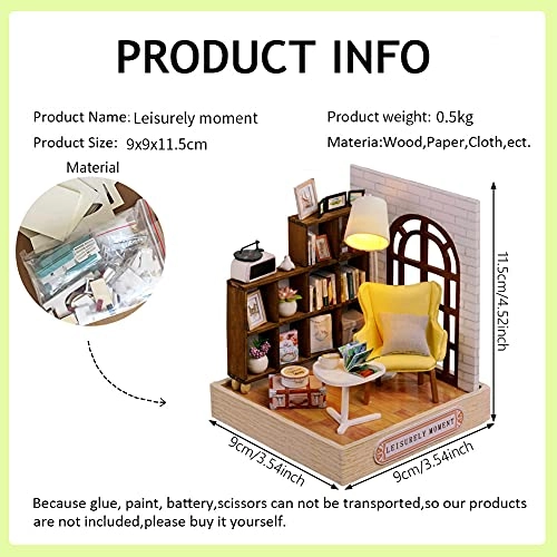 Miniature Wooden Dollhouse Furniture Kit - Creative Room 1:24
