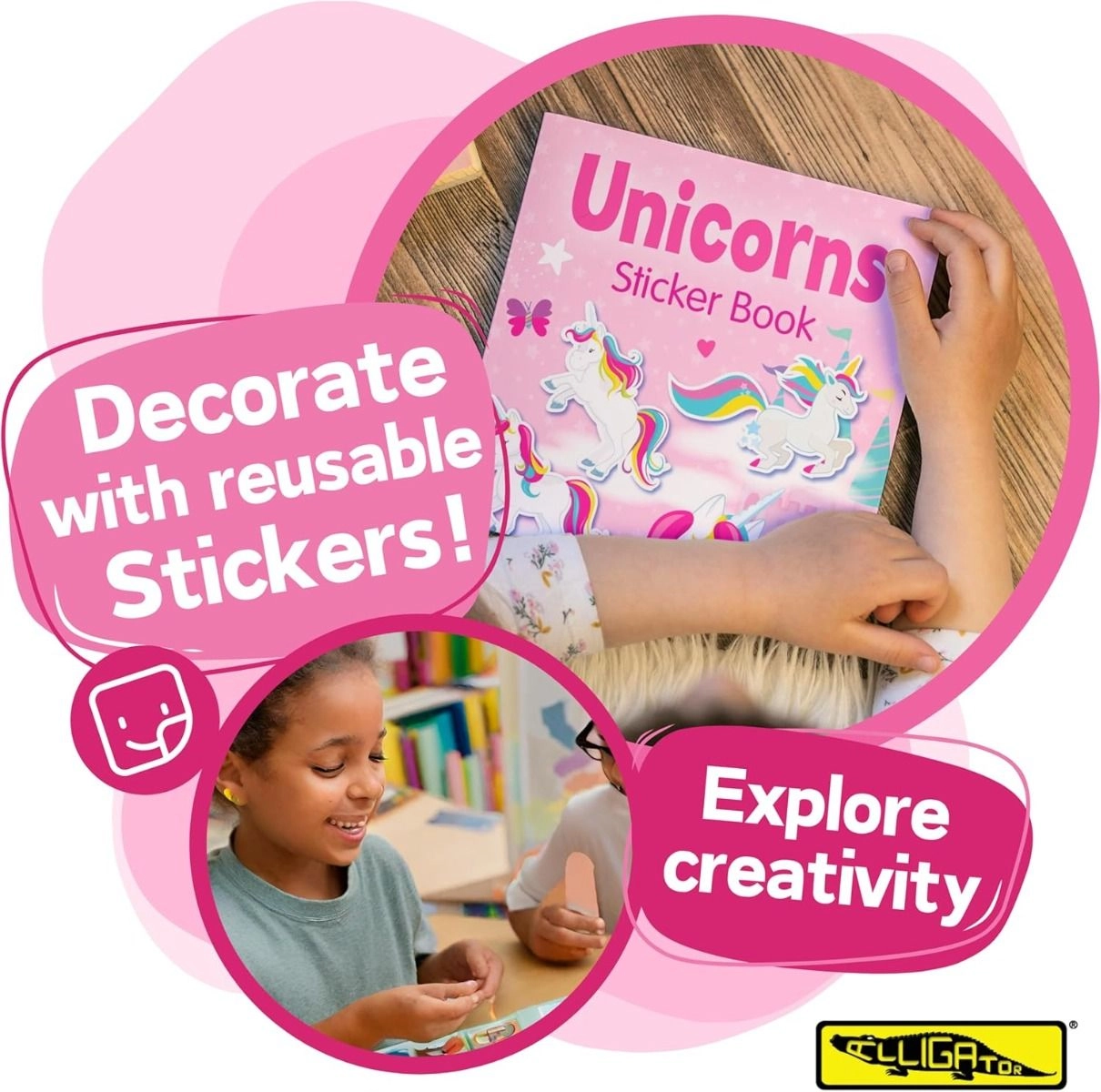 Unicorn Sticker Book Reusable 50 pcs