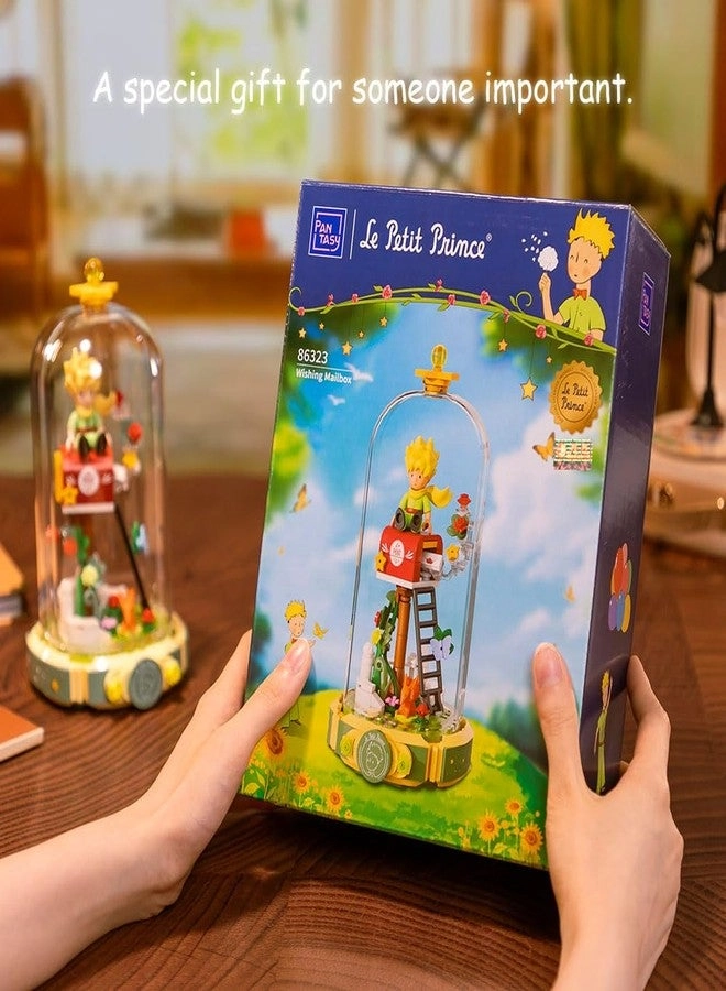 Le Petit Prince Rose Mailbox - Building Block Set Rotating Globe Dome