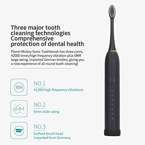 Electric Toothbrush - IPX7 4 Replacement Heads 500mAh