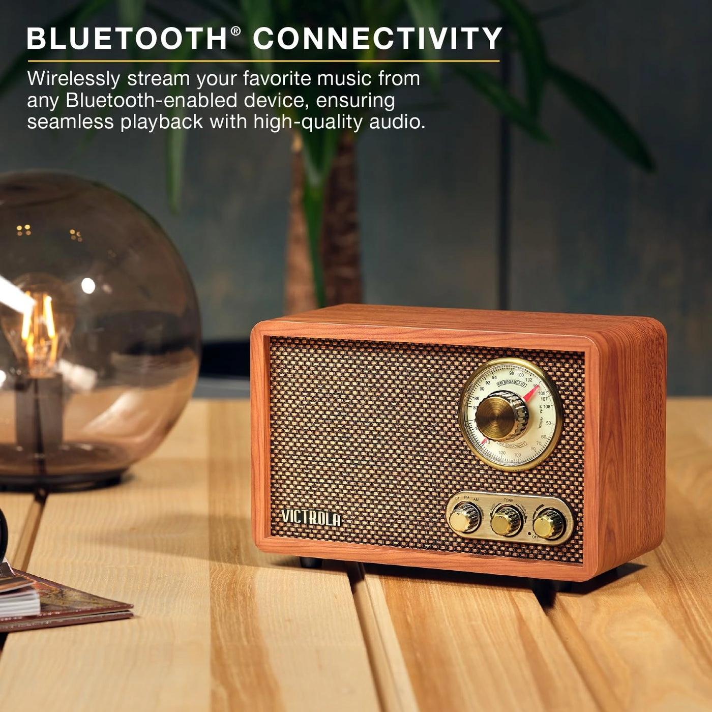 Retro Wood Bluetooth AM/FM Radio