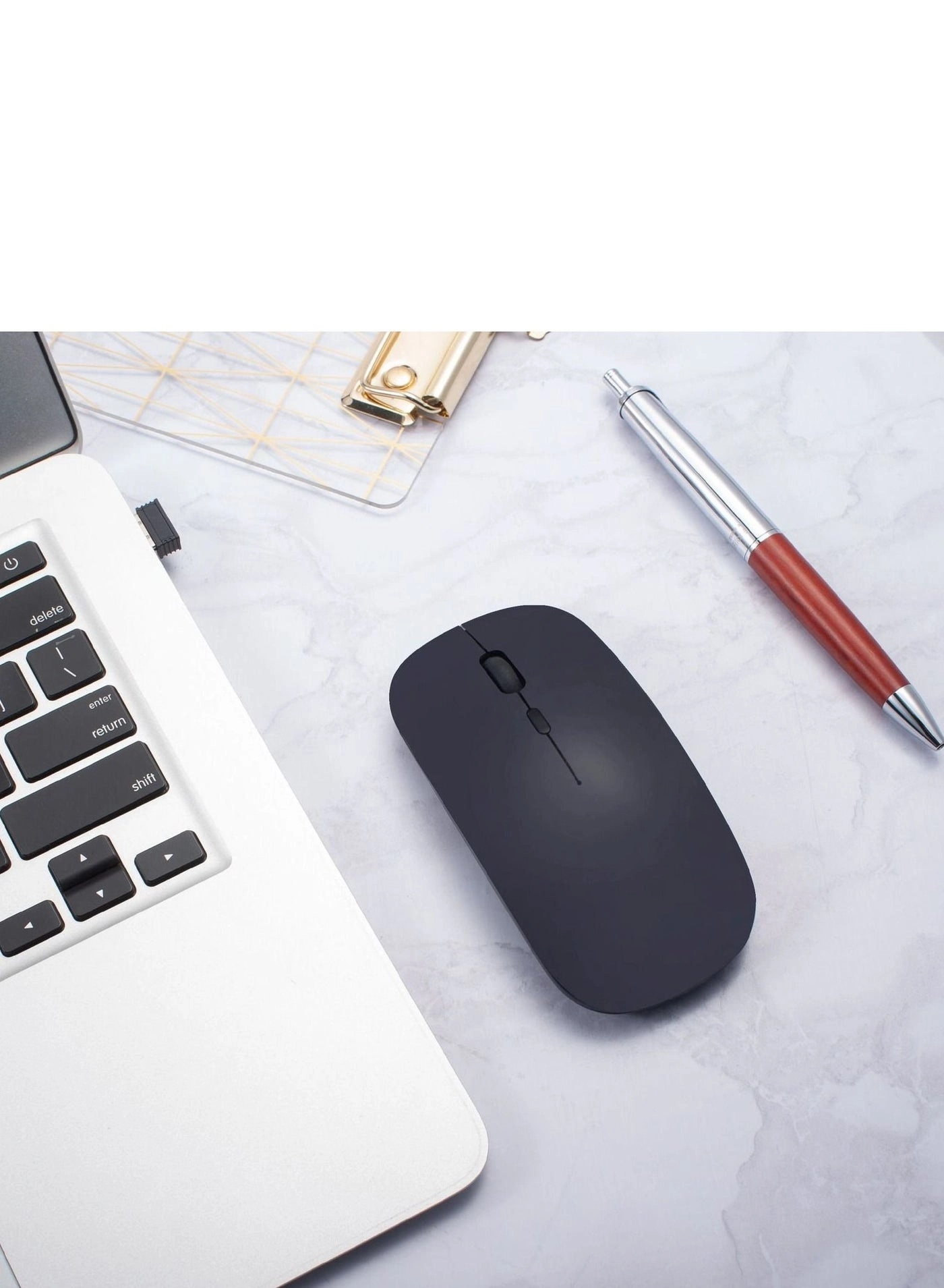 Slim Wireless Mouse - 2.4G Bluetooth 5.1