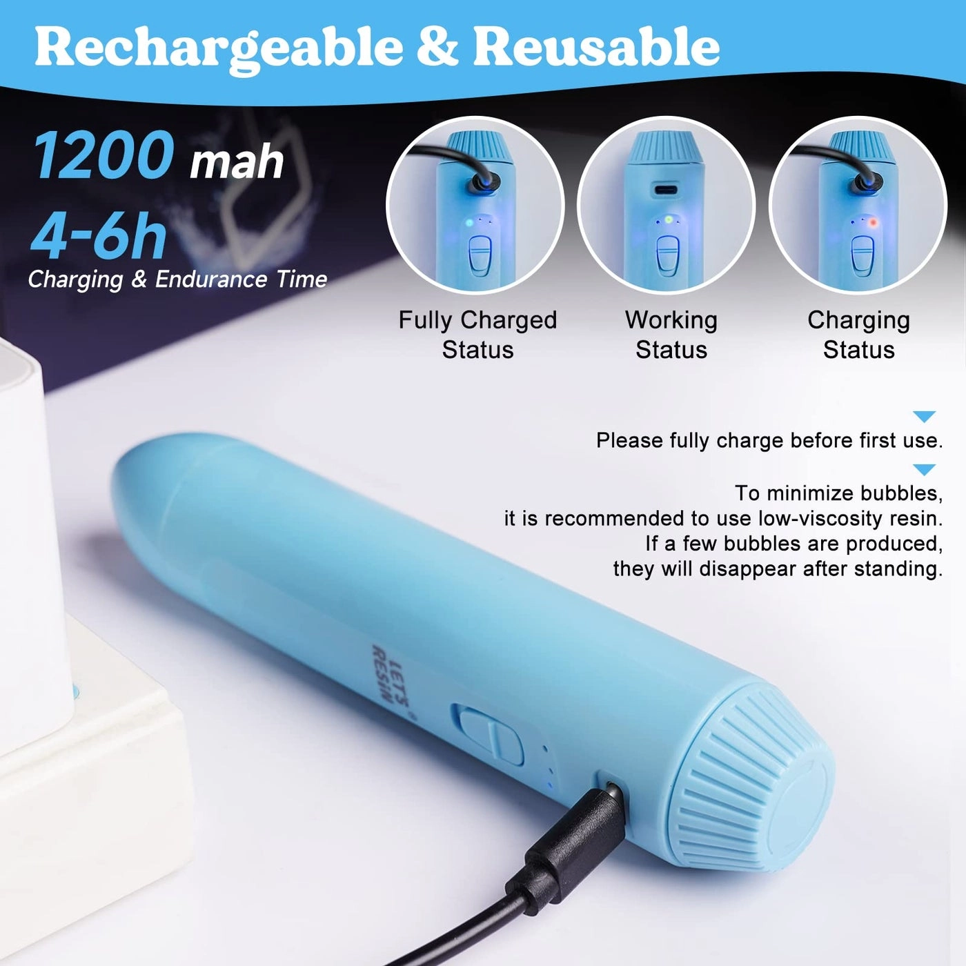 Resin Mixer Electric - Rechargeable 1199mAh battery 299RPM