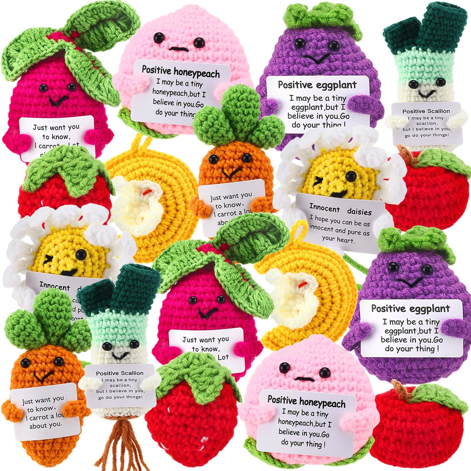 VioraWhite Emotional Dolls - 18 Pcs Mixed Crochet