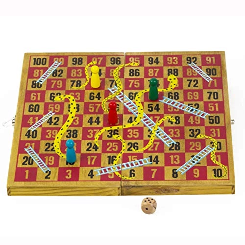 Snakes & Ladders - Wooden Multicoloured