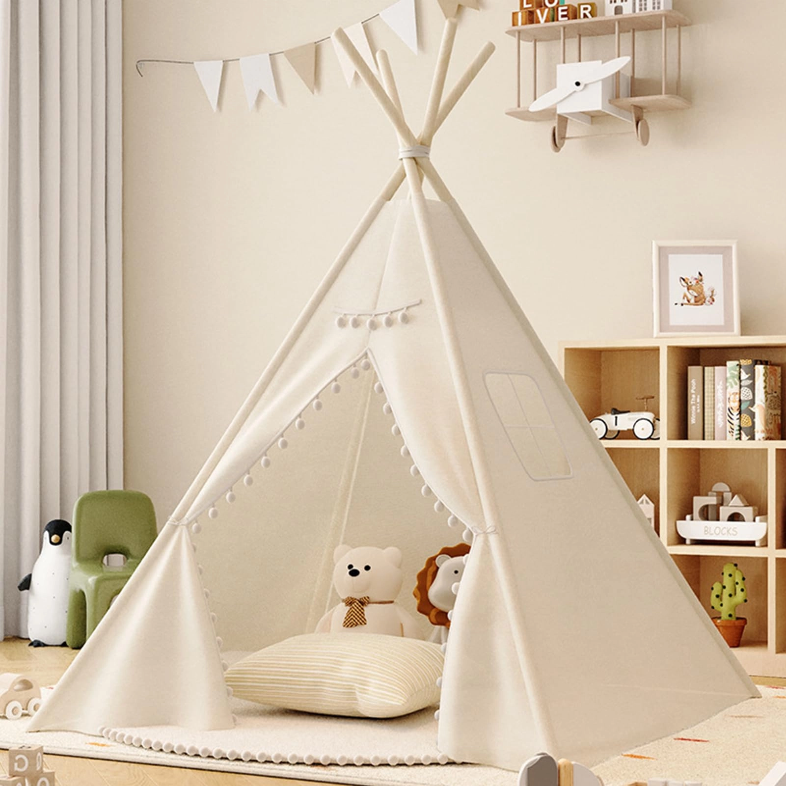 Shienus Teepee Tent - 120 x 120 x 150 cm White