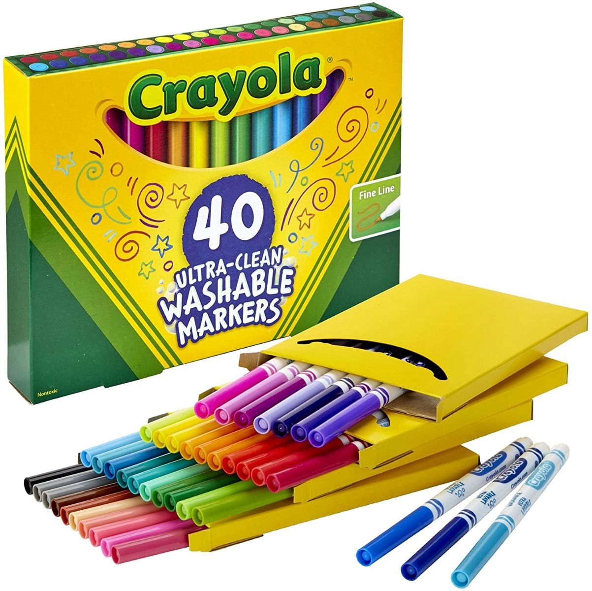 Crayola Ultra-Clean Fine Line Markers - 40 piece(s) Multi Colour