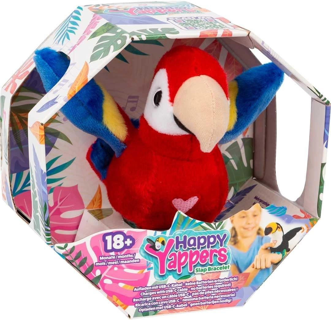 Slap Bracelet Plush Toy Red Parrot - 18 months+