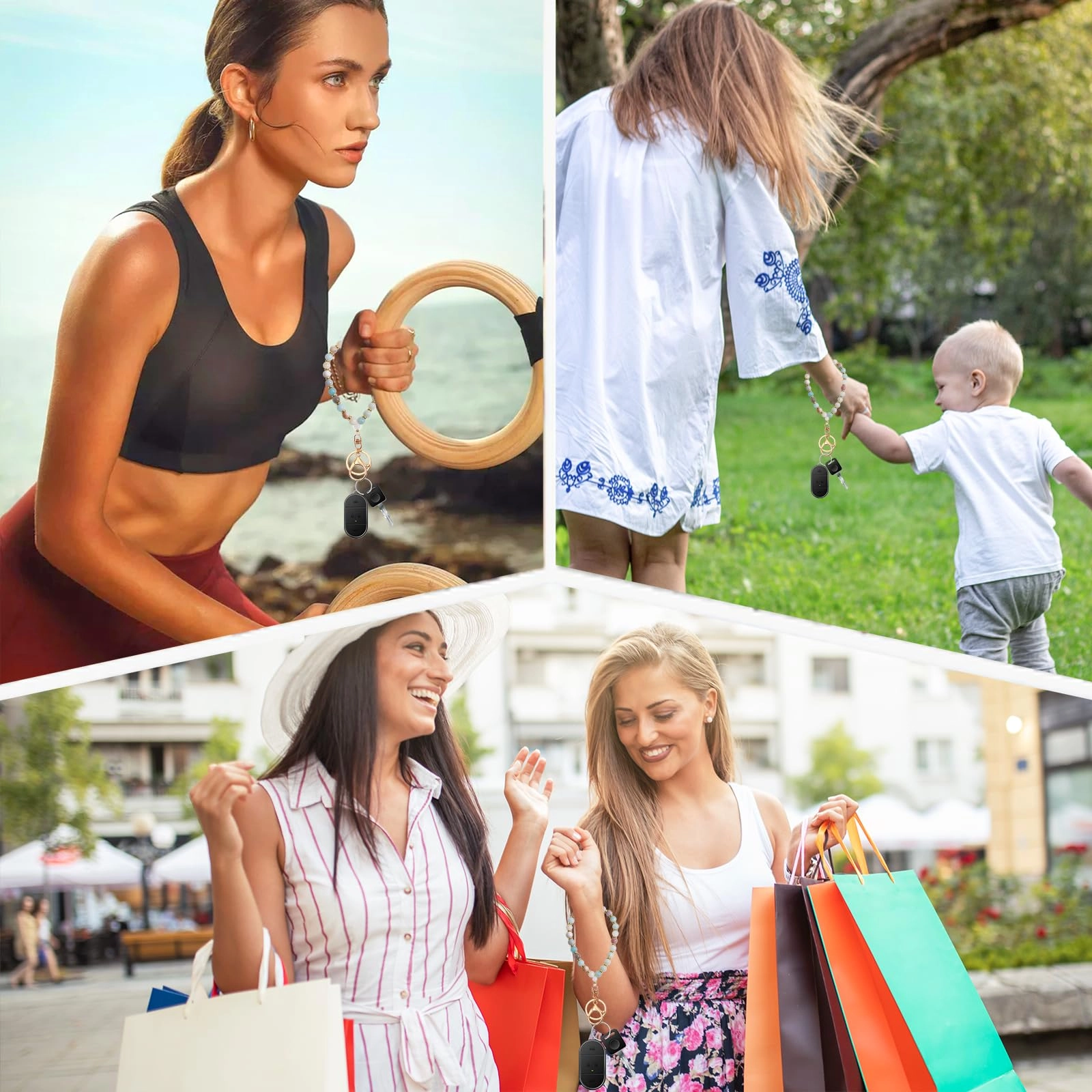 Beaded Keychain Wristlet - crystal keychain