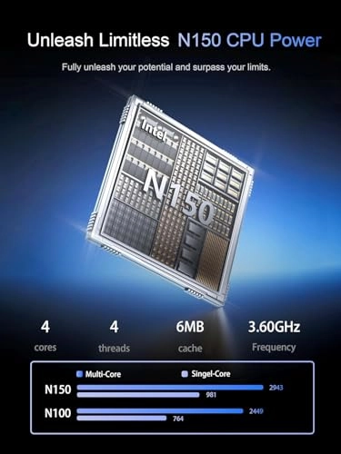 Mini Laptop - 10.5'' N150 16GB DDR4 512GB NVMe SSD