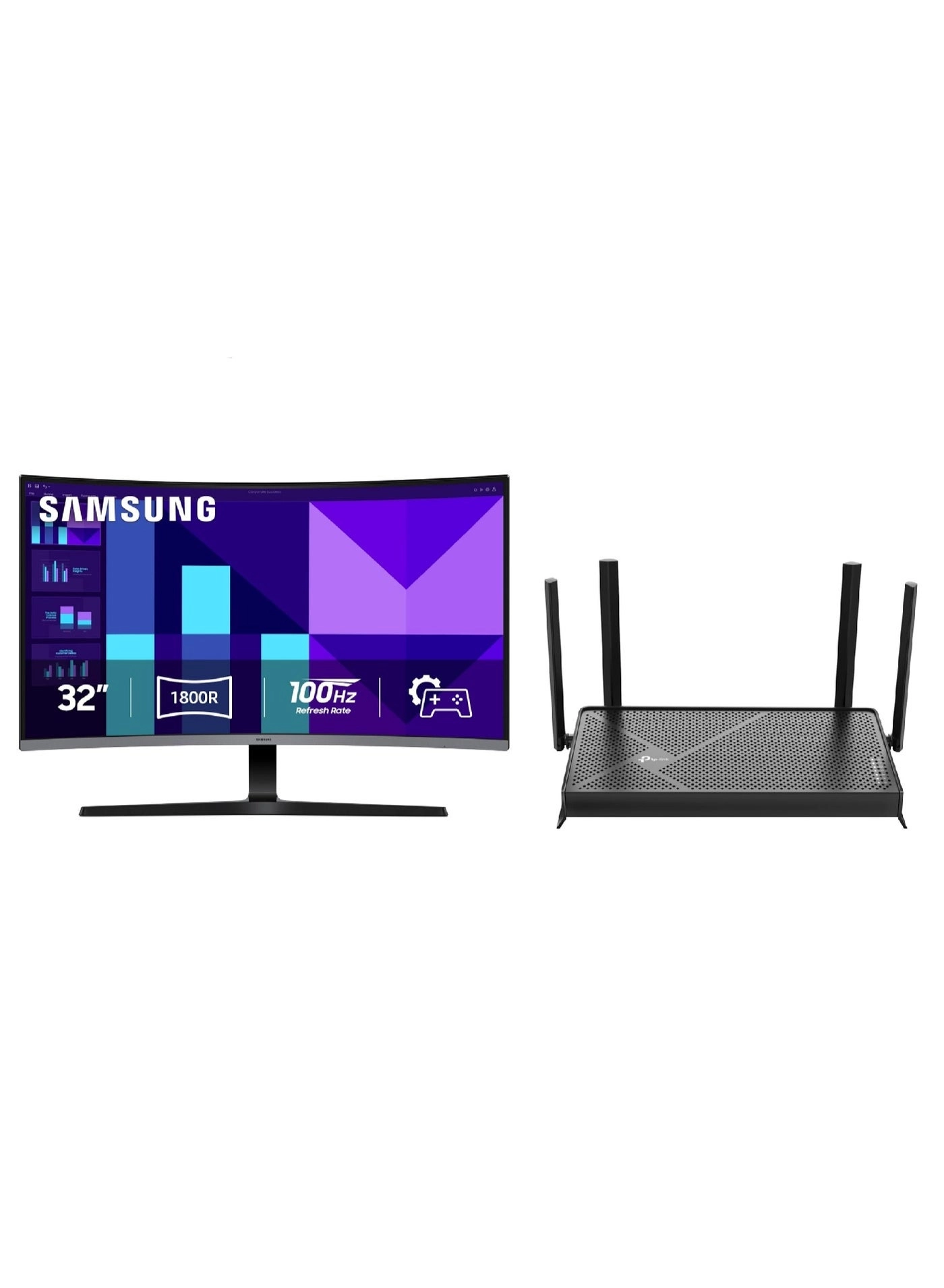Samsung Curved Monitor - N70098622V-1 32” FHD 100Hz + Archer BE230 BE3600 - Dual-Band WiFi 7 Router