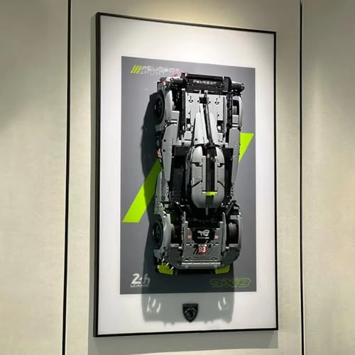 Display Wall Mount for LEGO 42156 Peugeoot Hybrrid Hyperccar Model - acrylic 2mm/3mm thickness