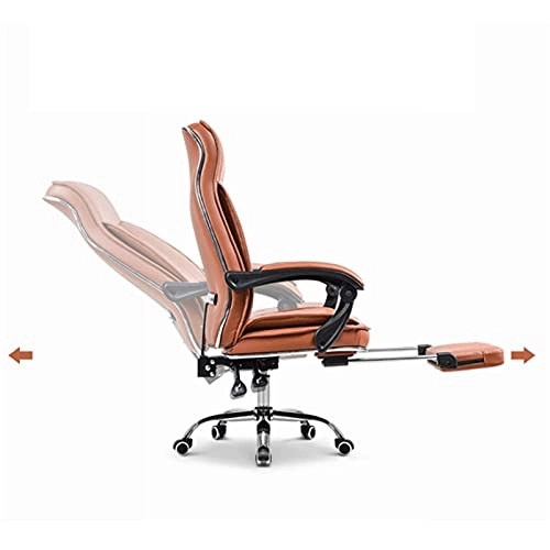 Desk Chair - PU Leather Brown High Back