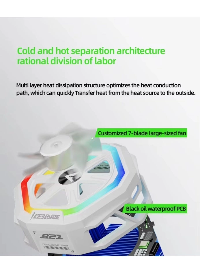 B21 - iPad Cooling Fan 3 Speeds RGB 5000 RPM 23W