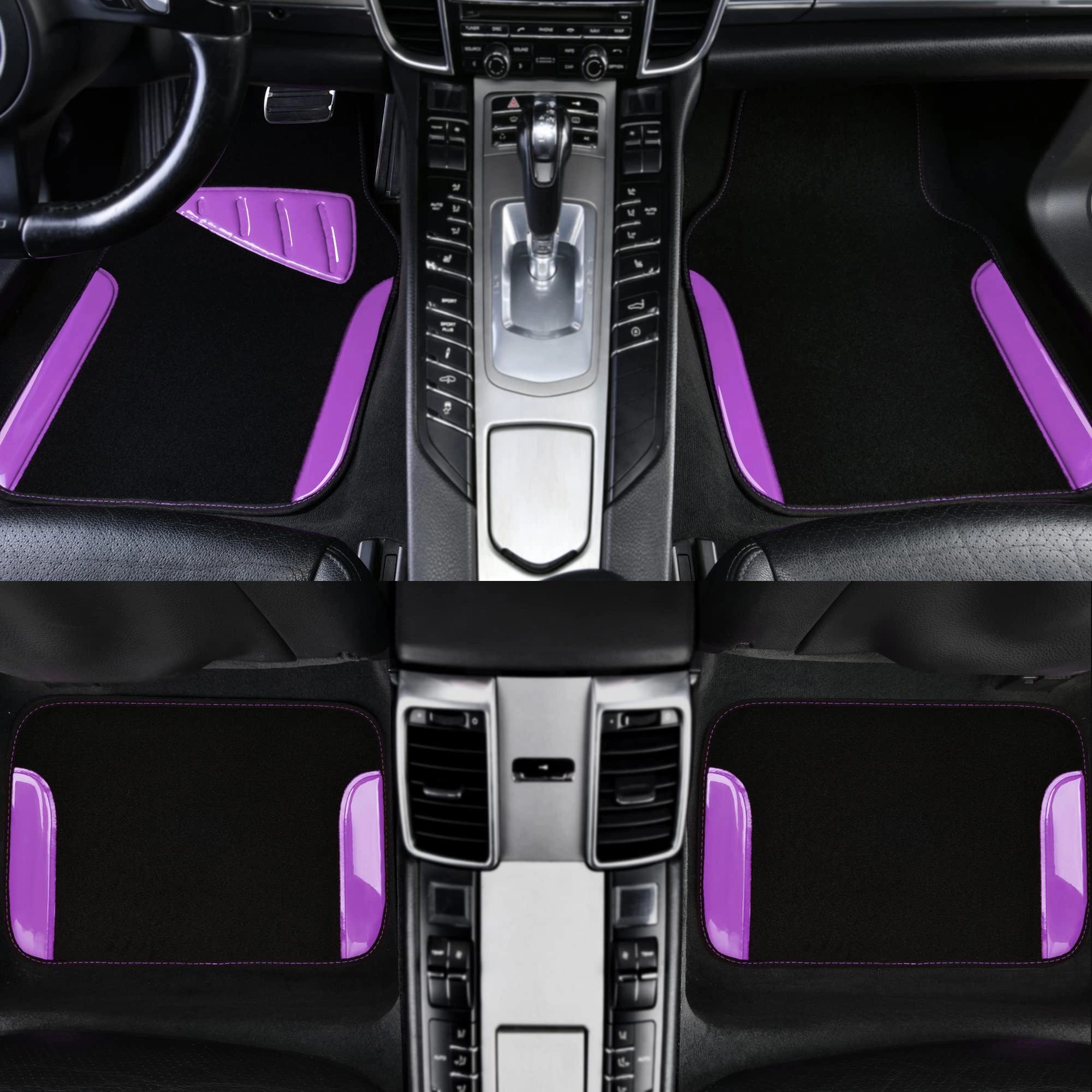 Jelly Waterproof Universal Fit Car Floor Mats - Pink Leather