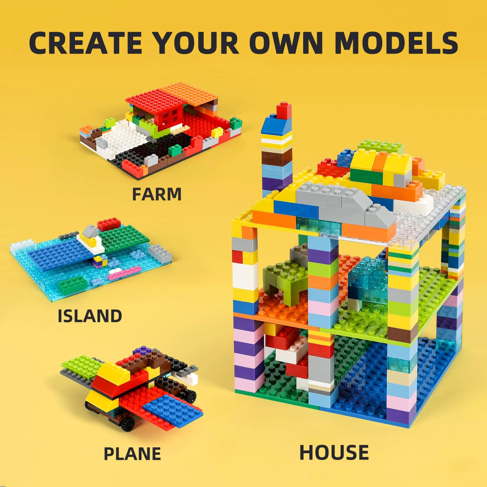 Small Building Plates - Plastic Small Flat Baseplates 150
