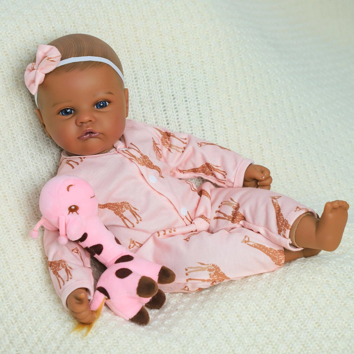 Reborn Baby Doll - 18'' Soft Weighted Cloth Body & Vinyl Limbs African American Ages 3+