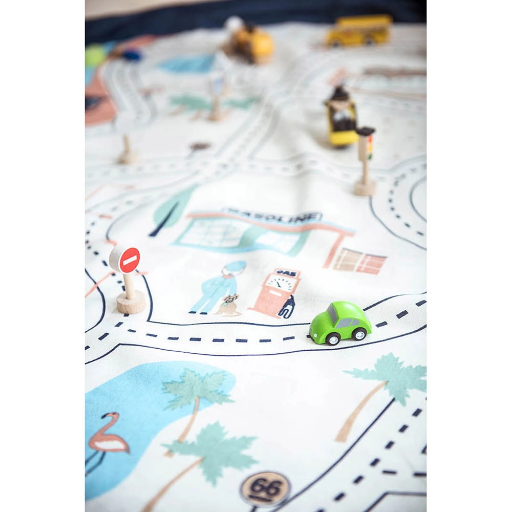 Playmat & Storage Bag - L.A. Road Map Suitable for 3 years and above