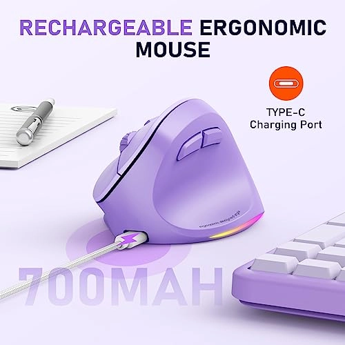 Ergonomic Vertical Mouse - Bluetooth, USB