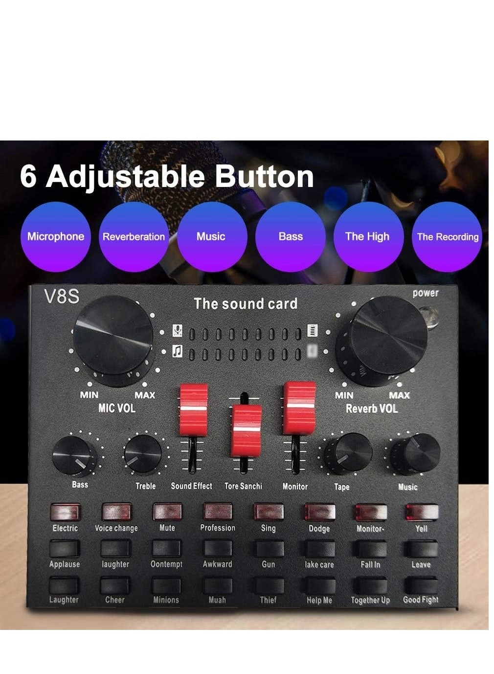 V8S Live Streaming Sound Wireless Microphone