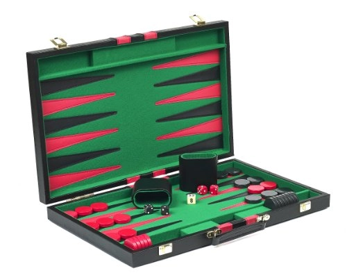 Greenwich Avenue Backgammon Set - 18" Faux Leather