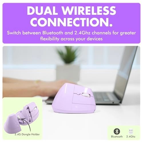 Vertical Ergonomic Mouse - 2.4G wireless receiver Bluetooth