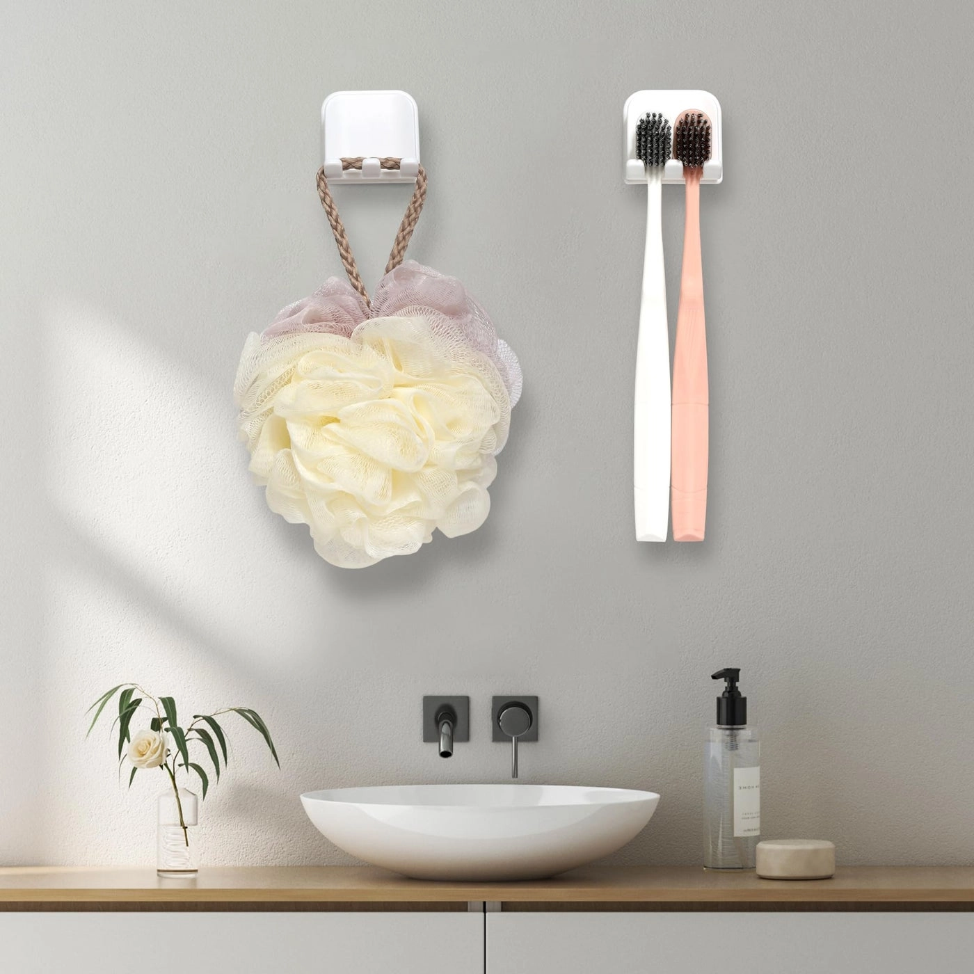 Toothbrush Holder - Self-Adhesive Waterproof Set