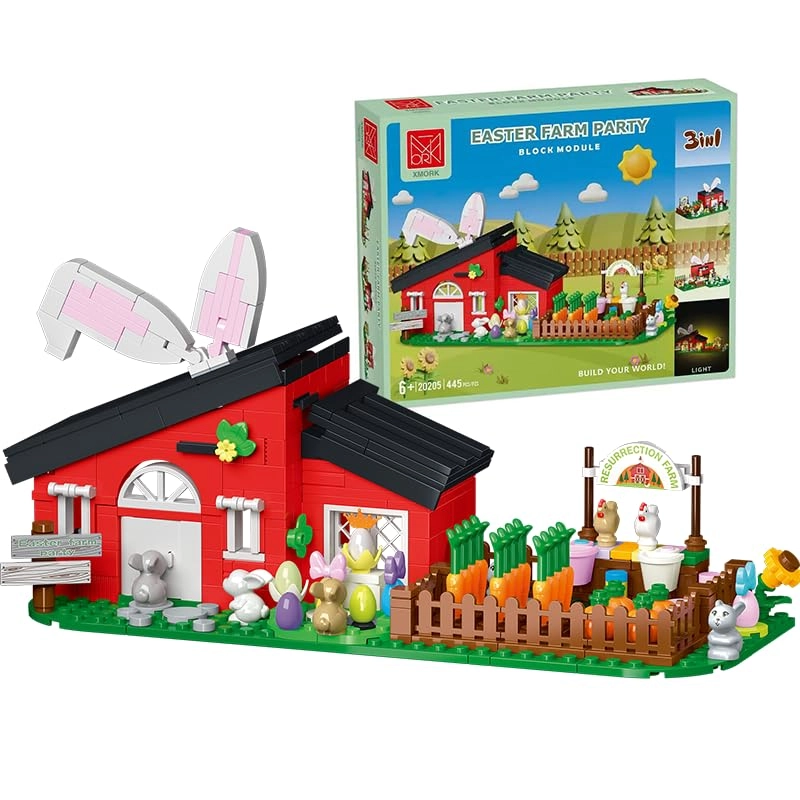 Easter Bunny Farm Building Blocks - bunny 445 pcs