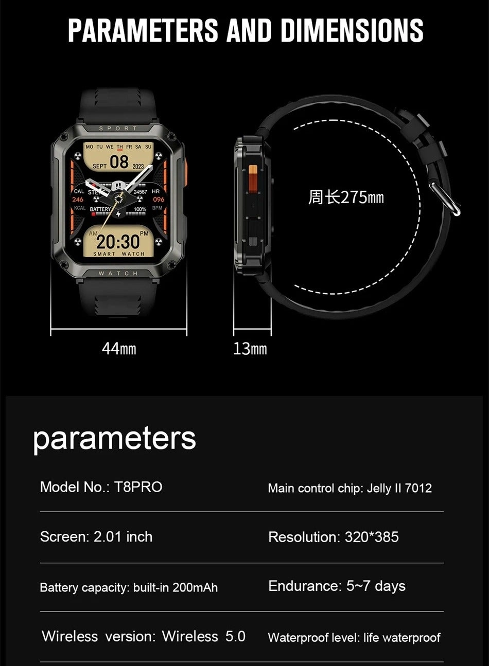 Military Smart Watch Stainless Steel