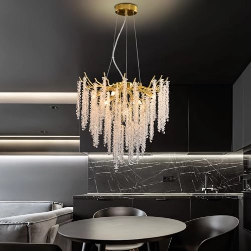 Modern Chandelier Crystal Light - 20 inches (min) to 67 inches (max)
