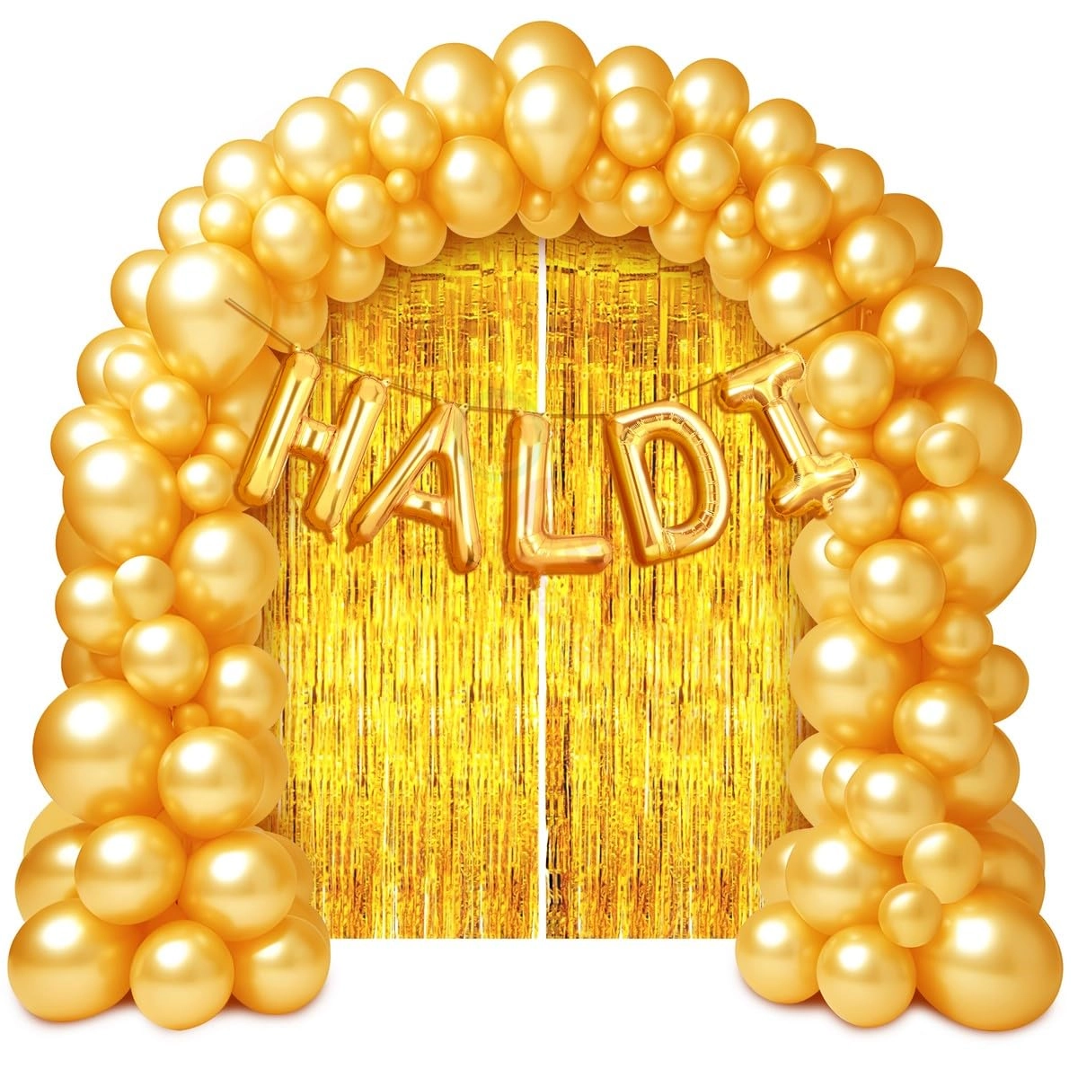 Propsicle, Propsicle.in, B-52, JK Plaza, Old Palam Road,Dwarka 110075, Contact Number: 8595957749 Haldi Ceremony Balloon and Curtain Combo - Pack of 57 Party Decoration