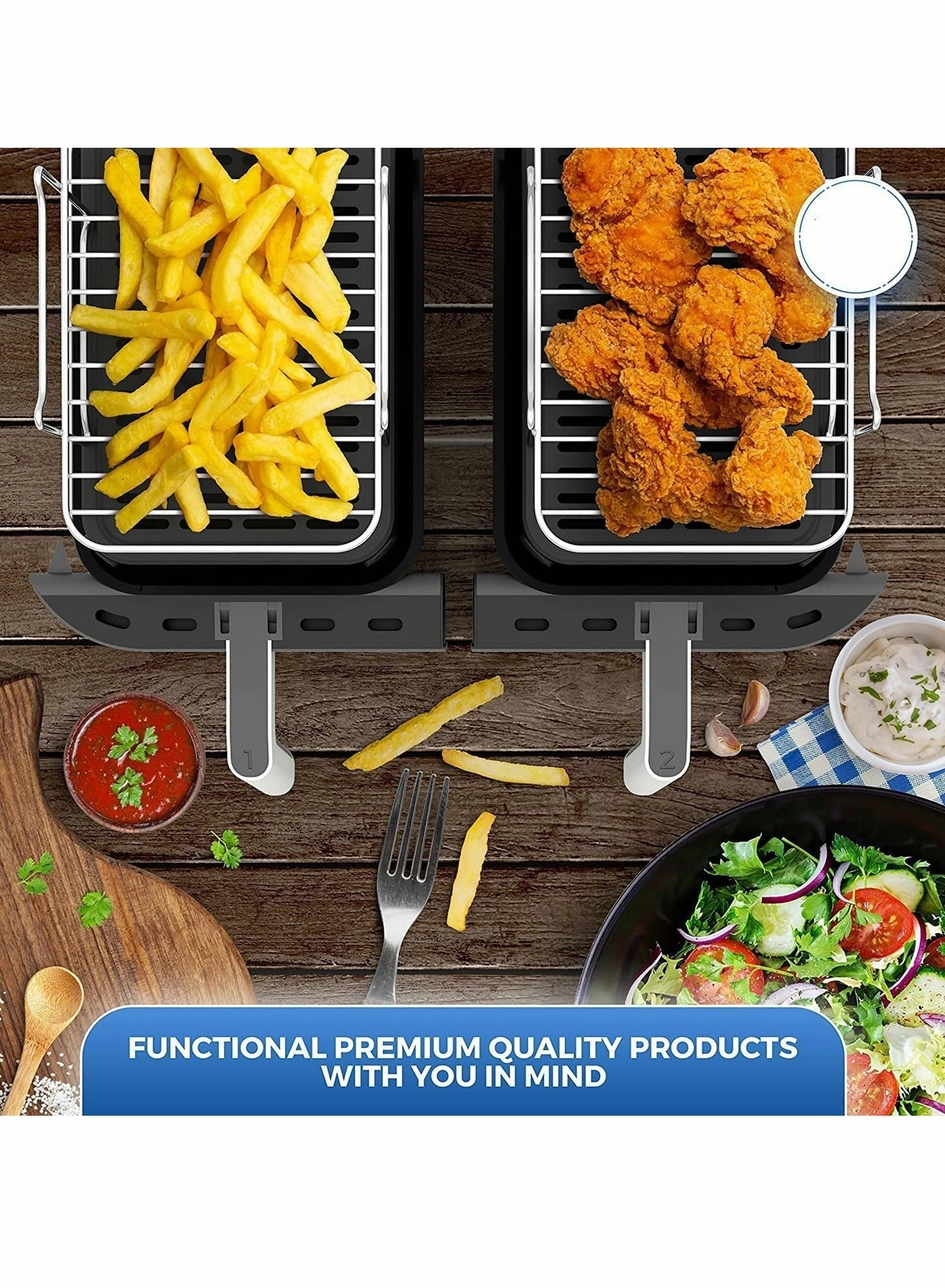 Double Basket Air Fryer Rack - Food Grade 304 Stainless Steel 1 piece(s)