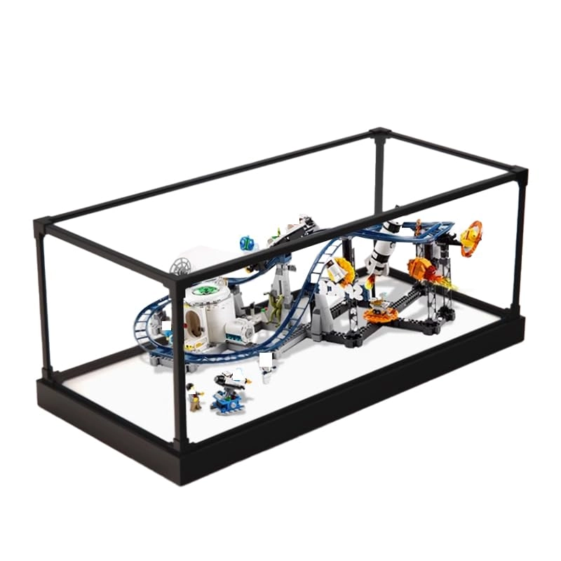 LegoCreator Clear Acrylic Display Case (31142) - 60x30x30cm Acrylic Wood Bottom+alloy Edge
