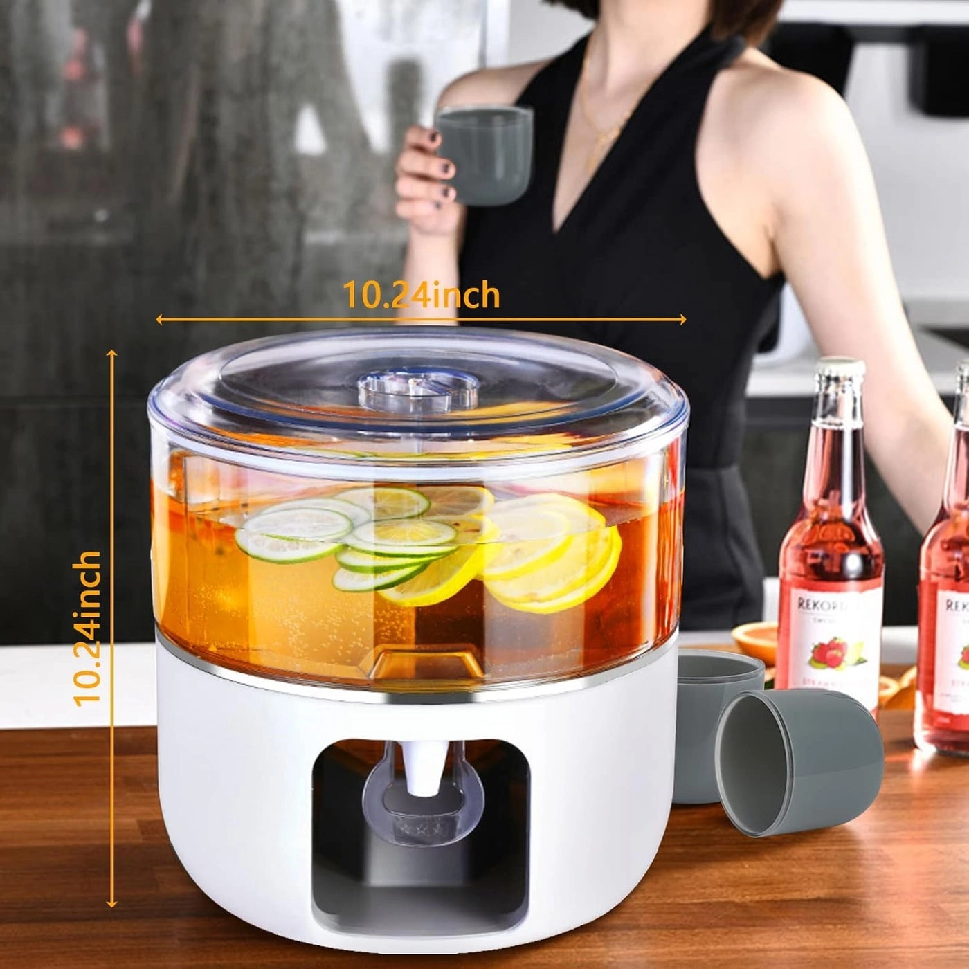 Slim Fridge Water Dispenser - 360 Rotatable with Tap