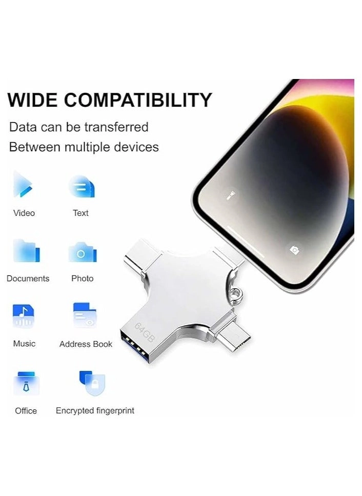 USB Flash Drive - USB-A USB-C Micro-USB Lightning 64GB