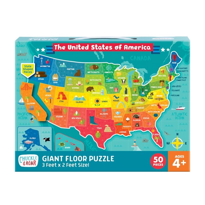 Chuckle & Roar USA Map Puzzle - 50 pcs