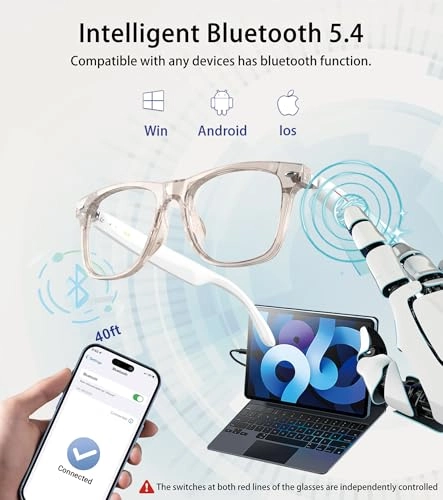 AI Smart Glasses - 116 Languages Bluetooth 5.4 UV400
