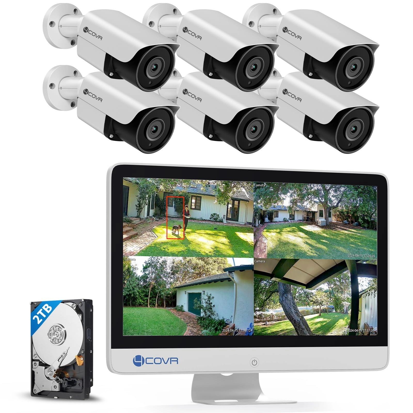 PoE Security Camera System - 6 cameras 8 channels 5MP
