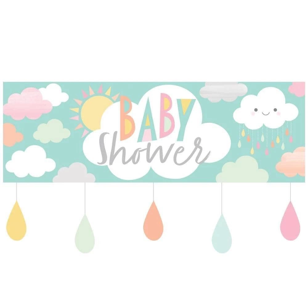 CREATIVE CONVERTING Sunshine Baby Shower Shaped Ribbon Banner - 1pcs