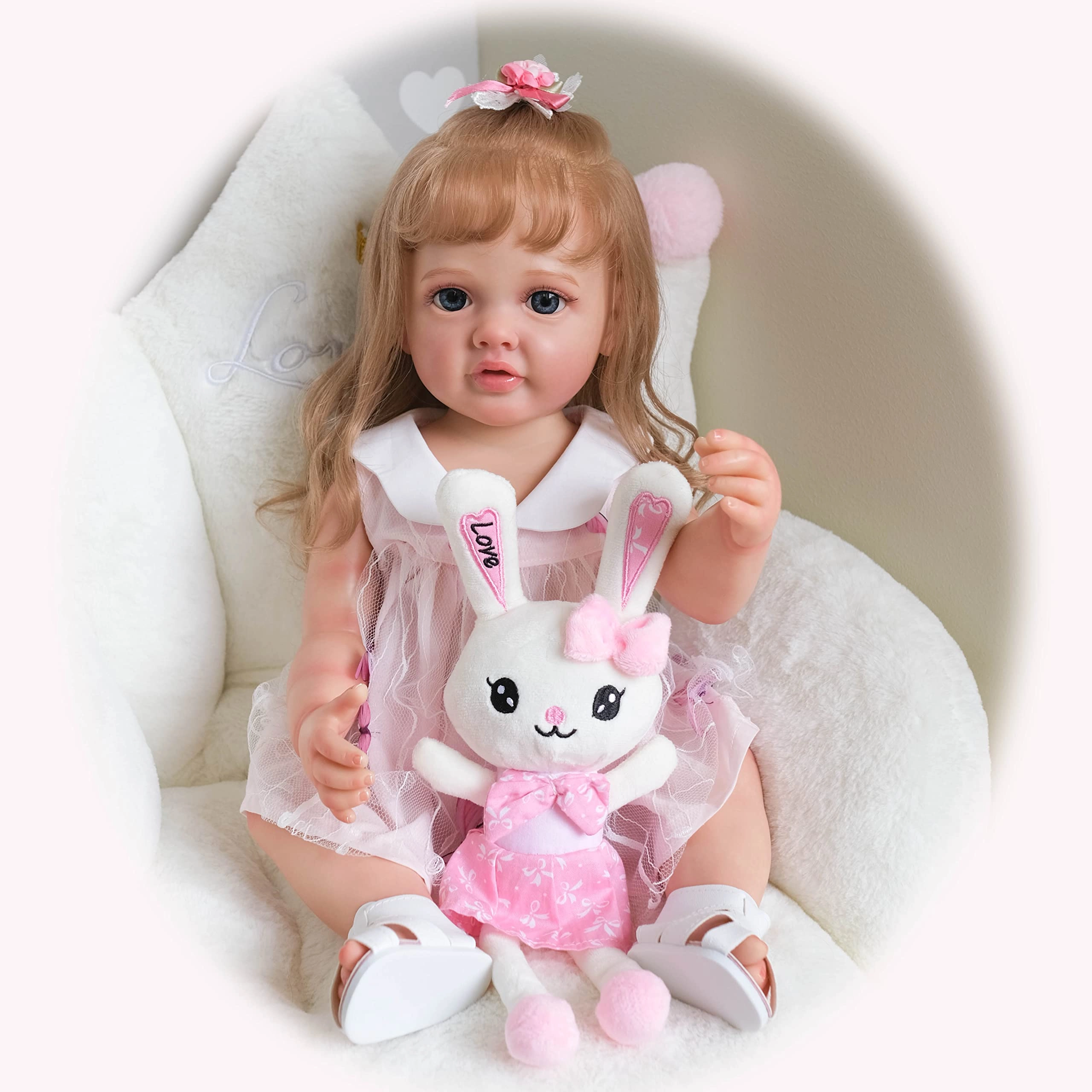 Enjoy with Love Princess Betty Reborn Baby Doll - 55CM Silicone Hand rooted hair