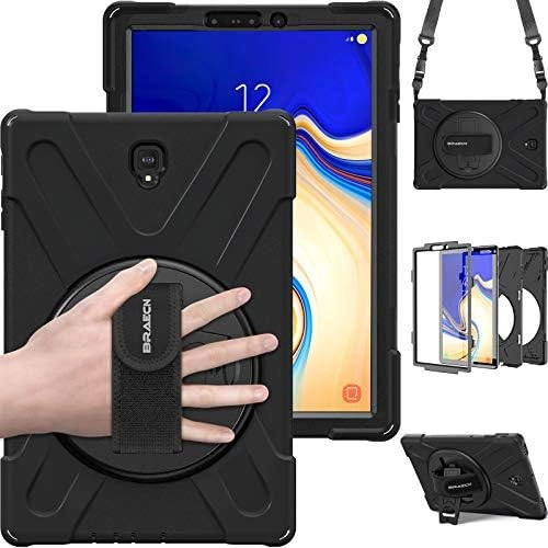 BRAECN 360 Degree Kickstand Case with Hand Strap and Shoulder Strap for Tab S4 10.5-inch (2018)