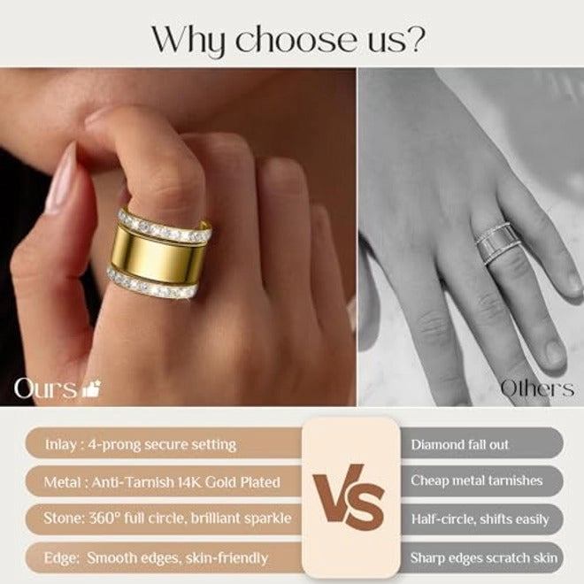 Cubic Zirconia 14K Gold Plated Ring
