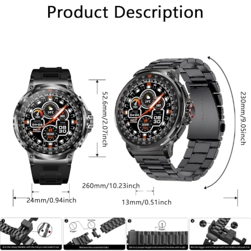 Military Smart Watch Steel