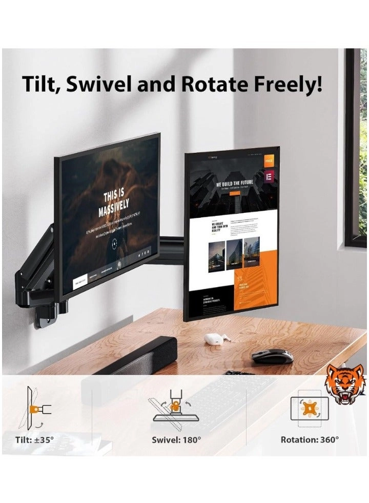 Dual Monitor Wall Mount - two 17''-32'' 75x75mm 100x100mm